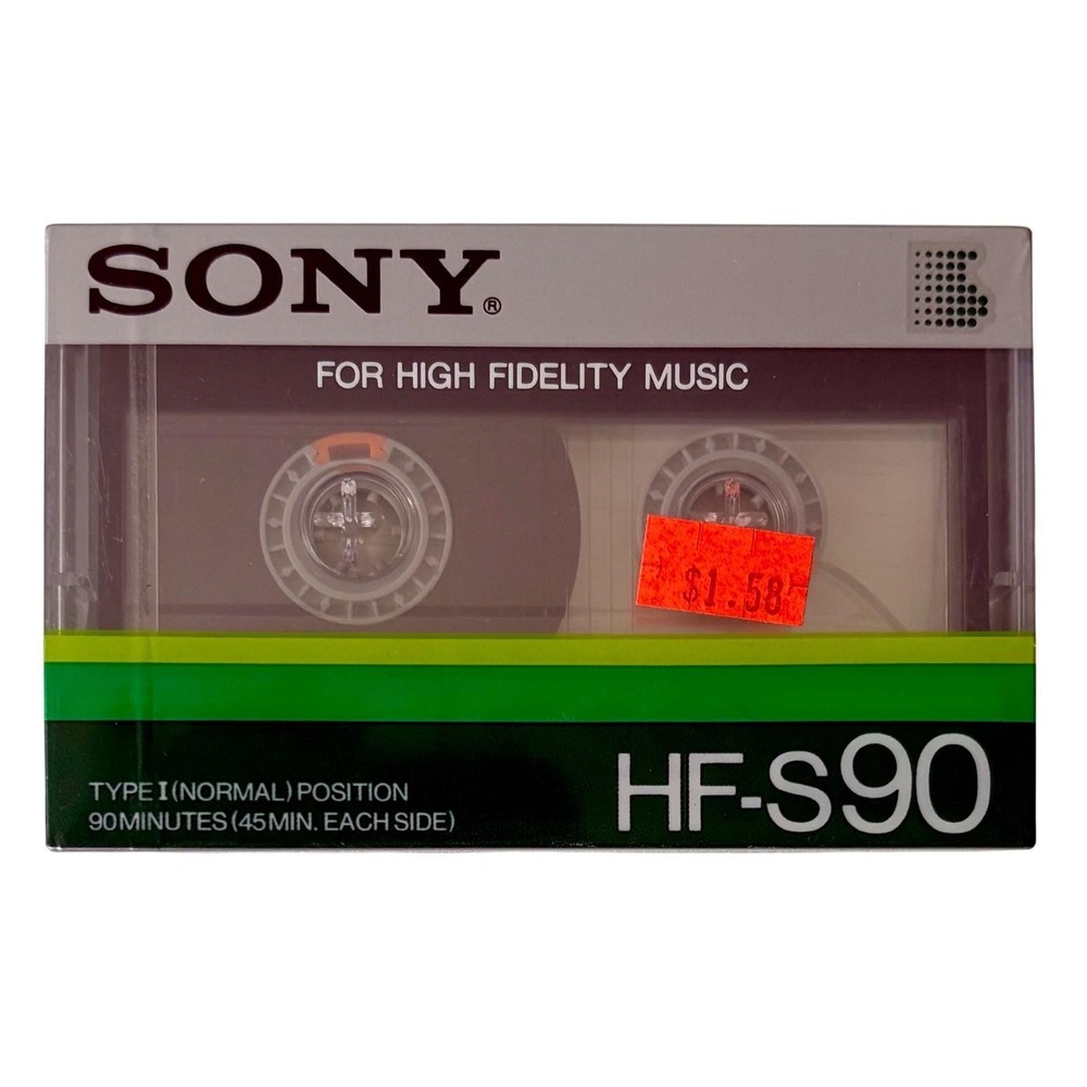 Sony HF-S90 High Fidelity Music Blank Cassette Tape Type I Normal 90 Min Sealed